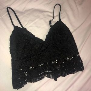 Pacsun black lace crop top